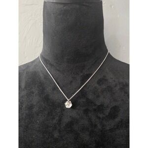 Swarovski Crystal AB Geometric Pendant Necklace Silver Tone Swan Logo Charm